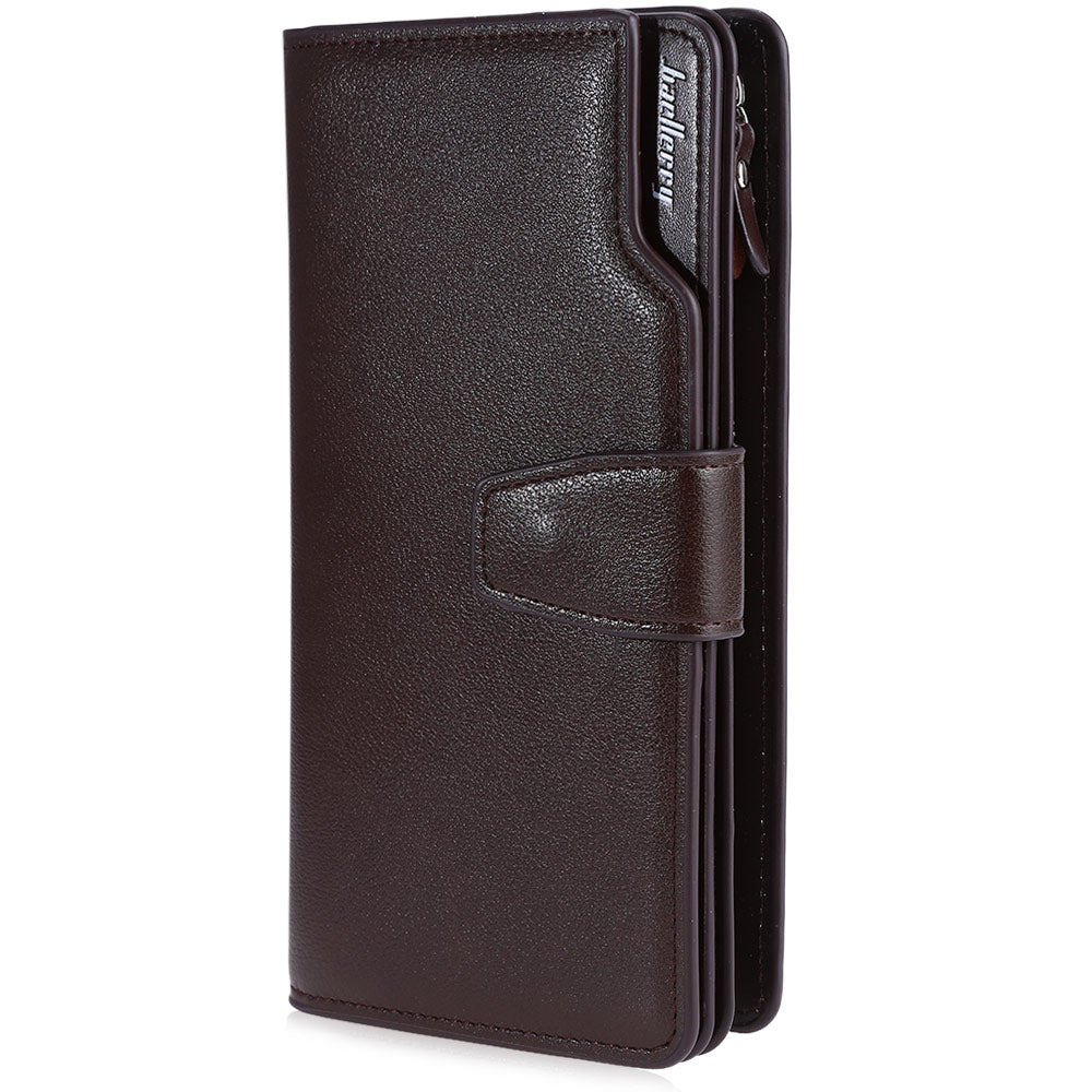 Baellerry Three-folded Male Long Wallet Leather Multifunctional Credit Card Purse