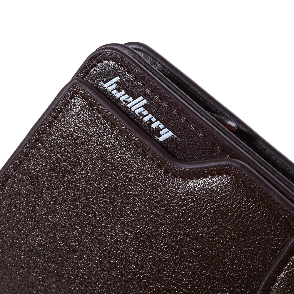 Baellerry Three-folded Male Long Wallet Leather Multifunctional Credit Card Purse