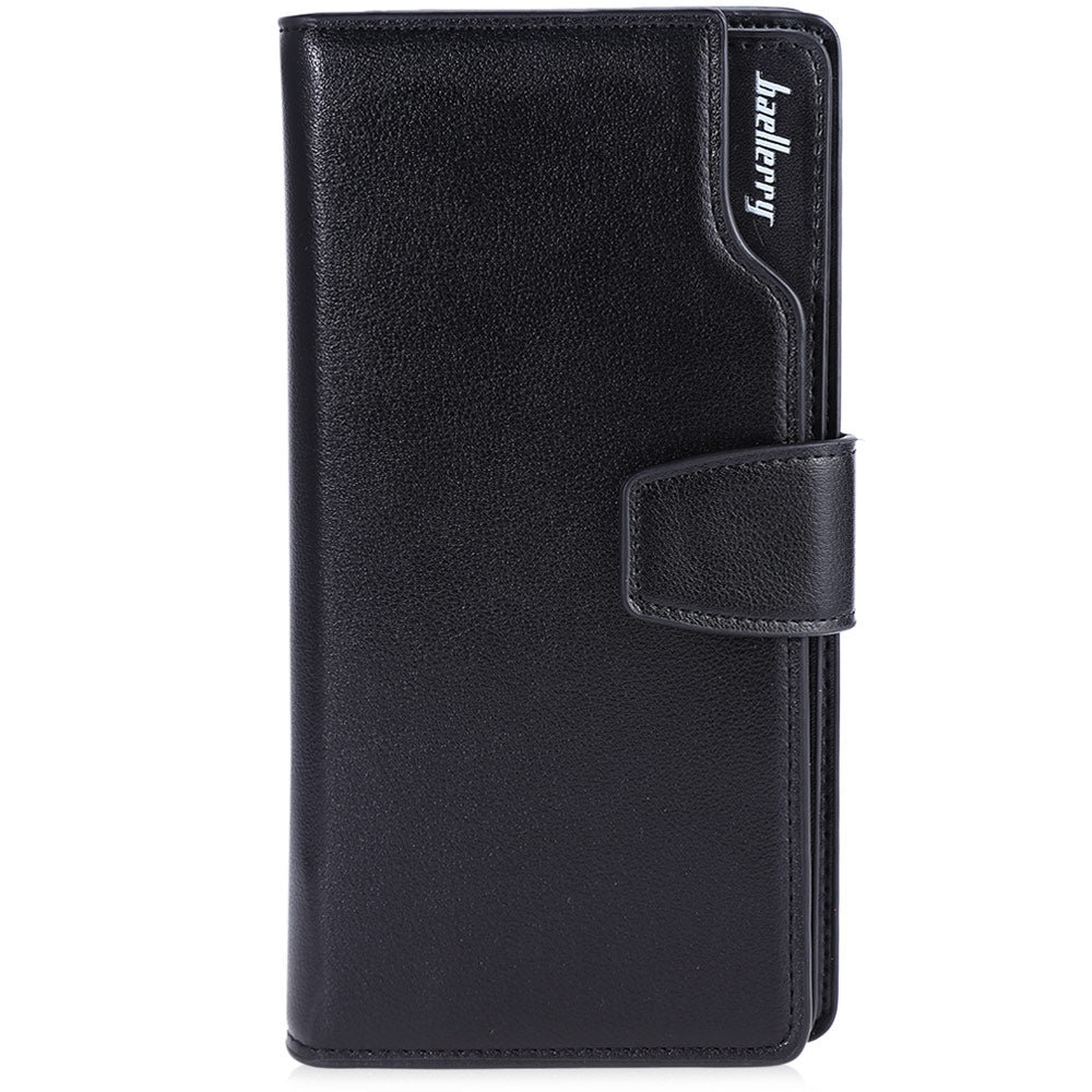 Baellerry Three-folded Male Long Wallet Leather Multifunctional Credit Card Purse