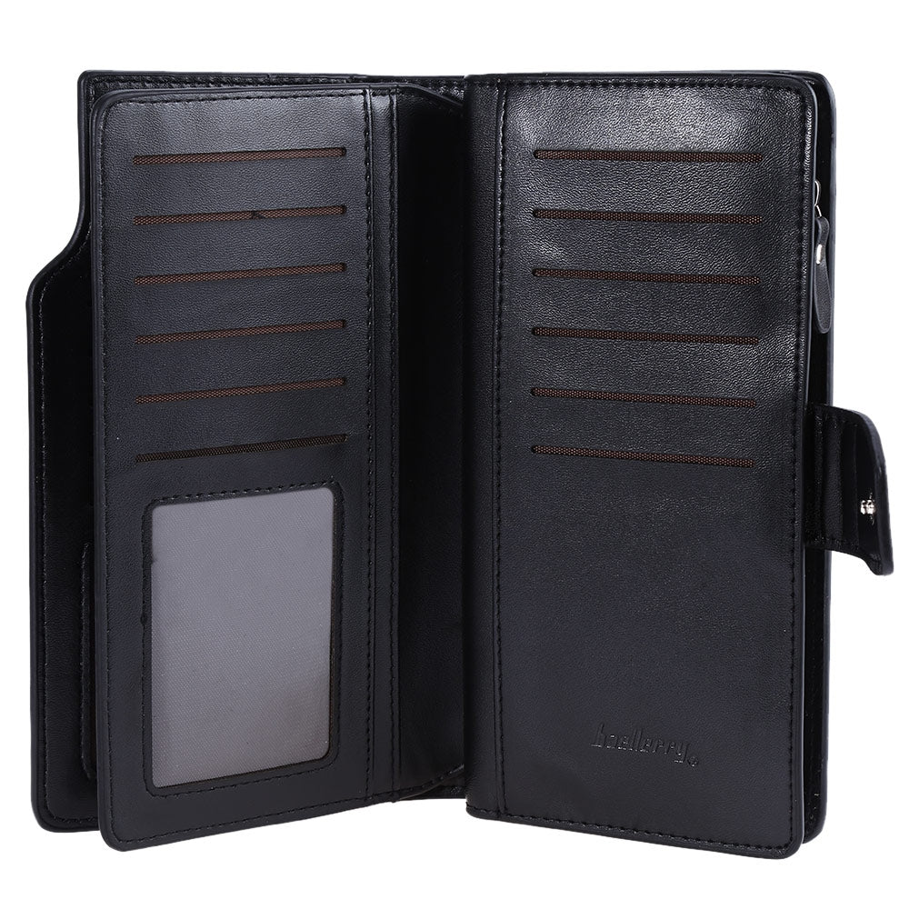 Baellerry Three-folded Male Long Wallet Leather Multifunctional Credit Card Purse