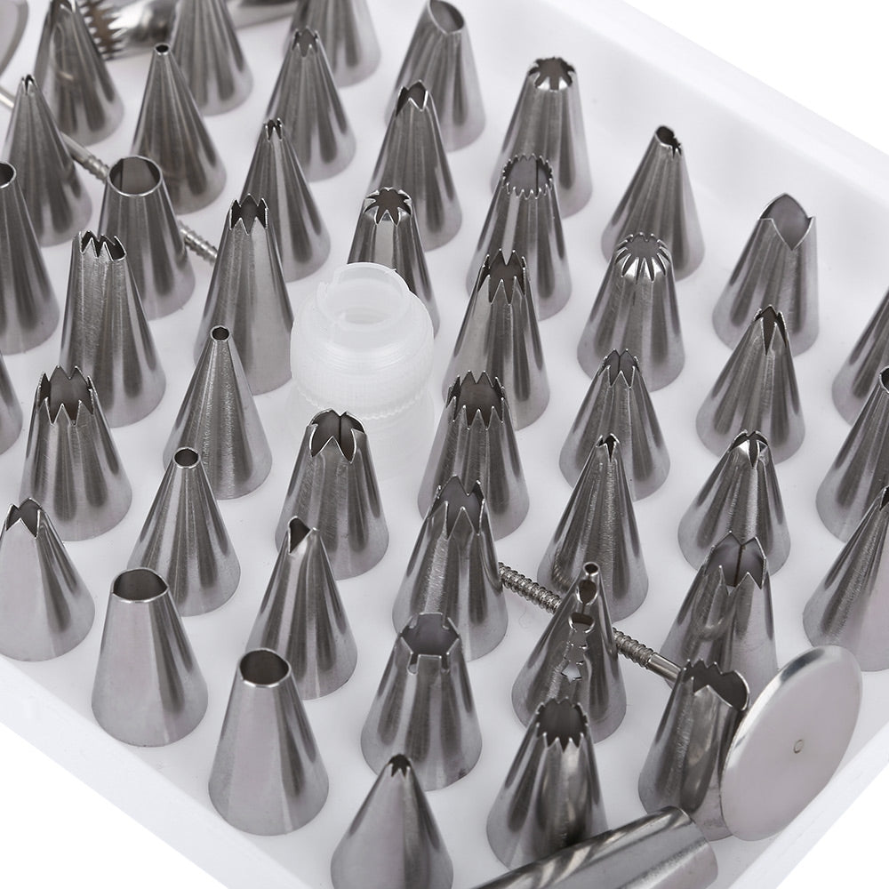 52pcs Stainless Steel Icing Piping Nozzles Cake Decorating Sugarcraft Tip Tool Set