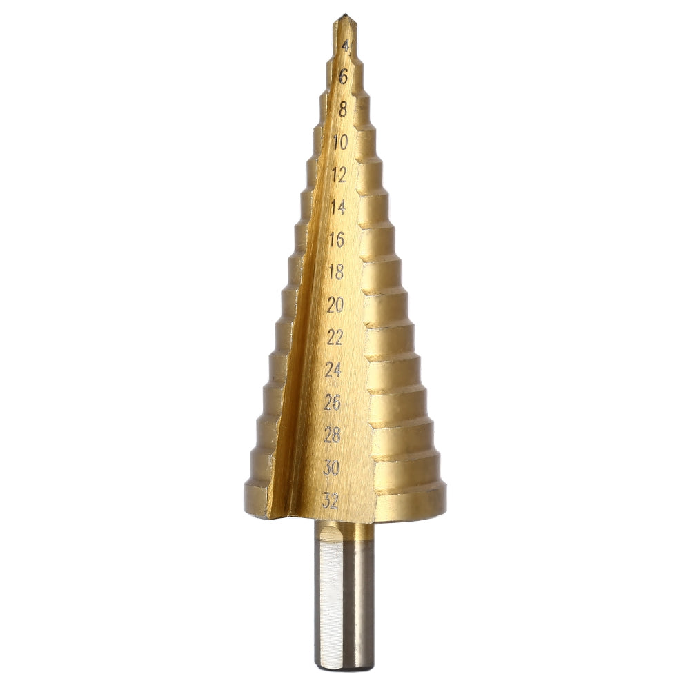 3pcs HSS 4241 Step Cone Drill Bit Set Triangle Shank Titanium Coated Hole Cutter