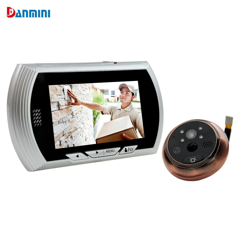 Danmini Smart Digital Door Viewer Peephole Camera with PIR Motion Detection Night Vision DND Fun...