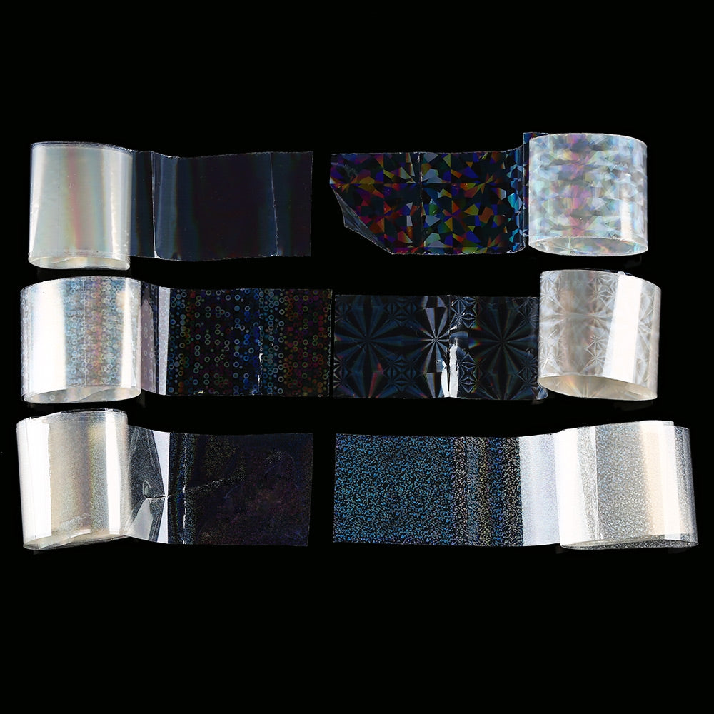 6pcs Nail Foils Starry Sky Glitter Nail Art Transfer Sticker Paper