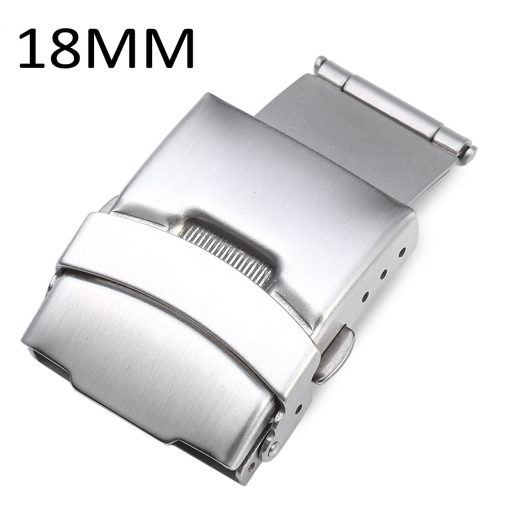 18MM Stainless Steel Fold Over Clasp Watch Buckle with Push Button