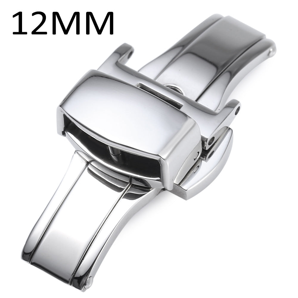 12MM Stainless Steel Watch Buckle Butterfly Clasp Automatic Push Button