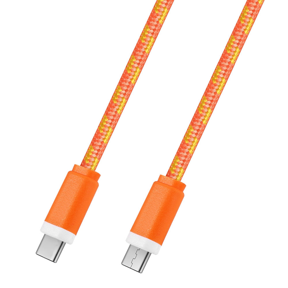 1M Type C to Type C Colorful Nylon Braided Type-C Transfer Data Sync Cable Charging Cord Line