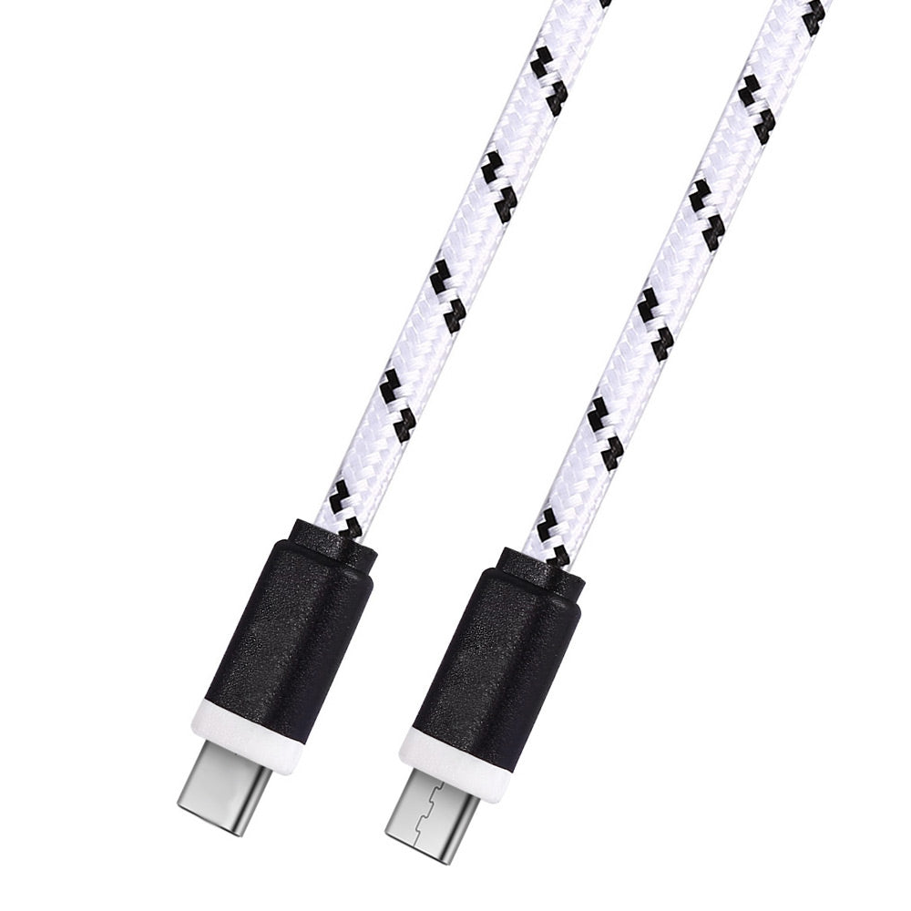 1M Type C to Type C Colorful Nylon Braided Type-C Transfer Data Sync Cable Charging Cord Line