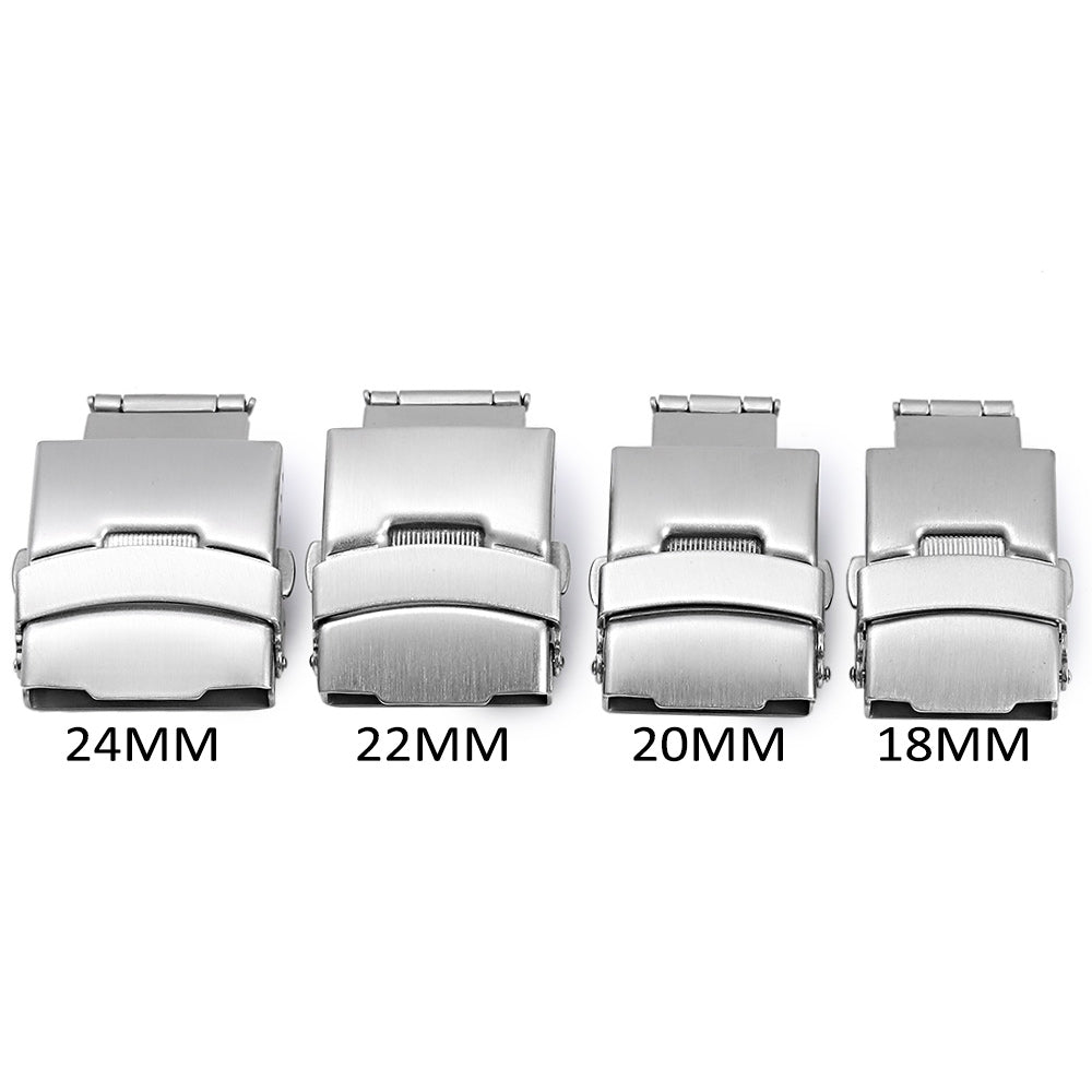 18MM Stainless Steel Fold Over Clasp Watch Buckle with Push Button