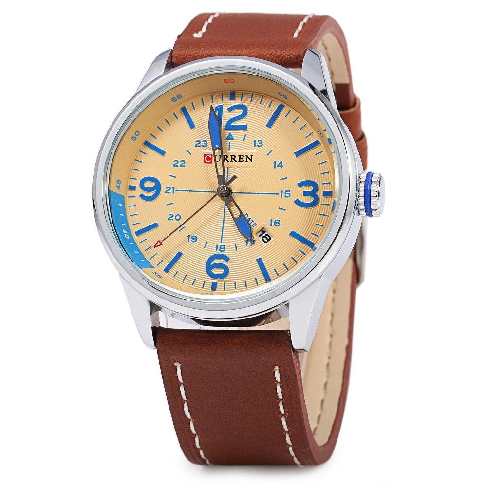 CURREN 8215 Business Style Male Quartz Watch with Date Showing