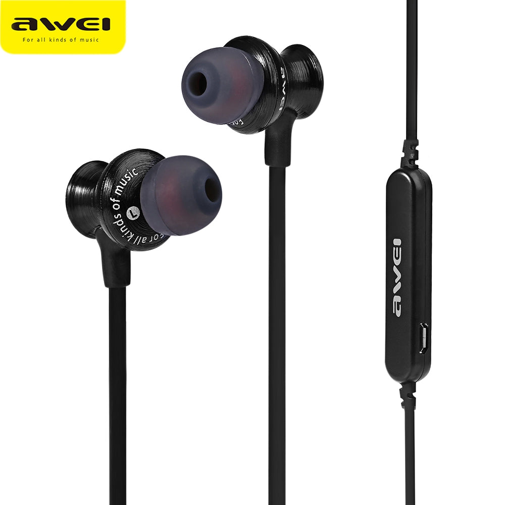 Awei A980BL Wireless Sports Bluetooth 4.0 Noise Isolation Earphones with Handsfree Songs Track F...