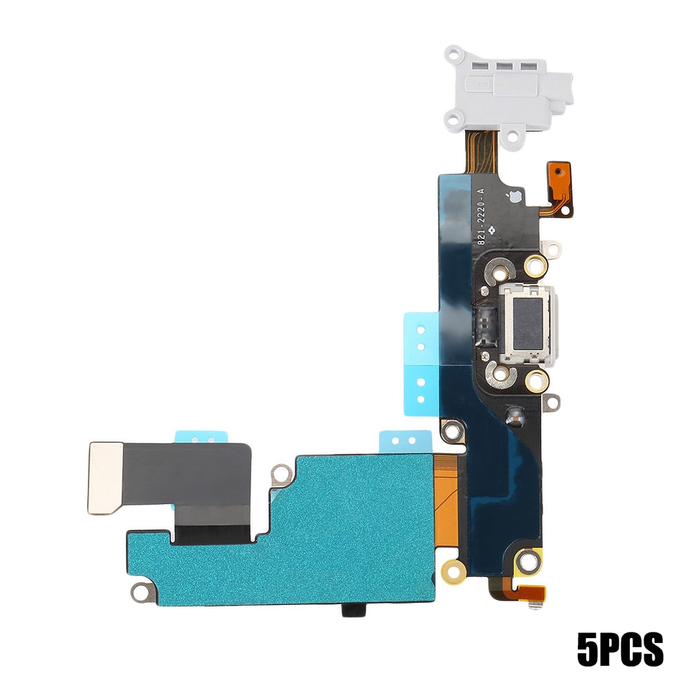 5Pcs Headphone Audio Charging Data USB Port Flex Cable Repair Parts for iPhone 6 Plus