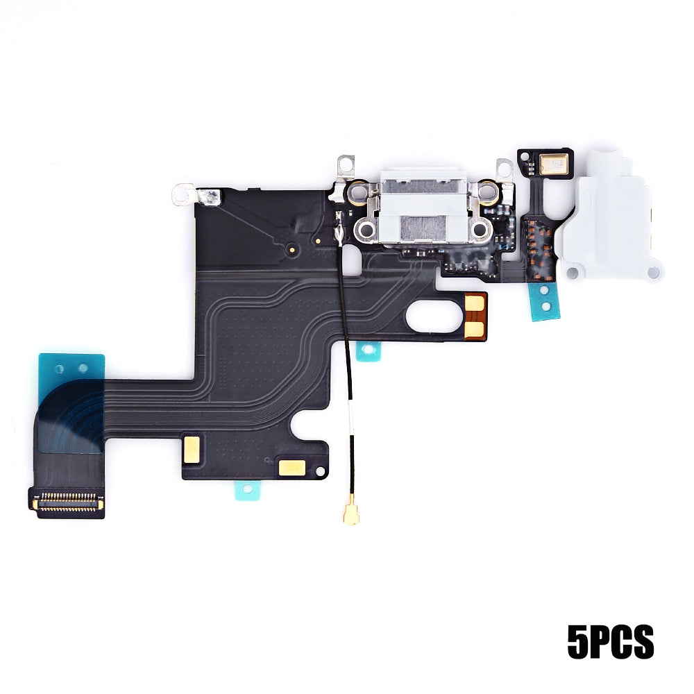 5Pcs Headphone Audio Charging Data USB Port Flex Cable Repair Parts for iPhone 6