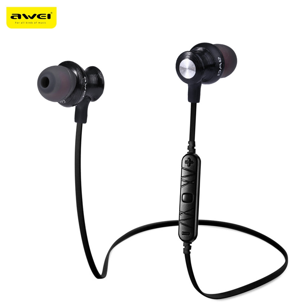 Awei A980BL Wireless Sports Bluetooth 4.0 Noise Isolation Earphones with Handsfree Songs Track F...