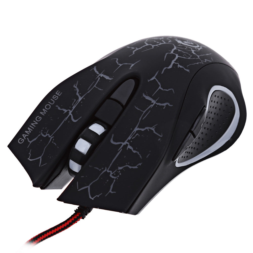 A888 5500 DPI Professional USB Wired Optical 6-Key Gaming Mouse with Colorful Light