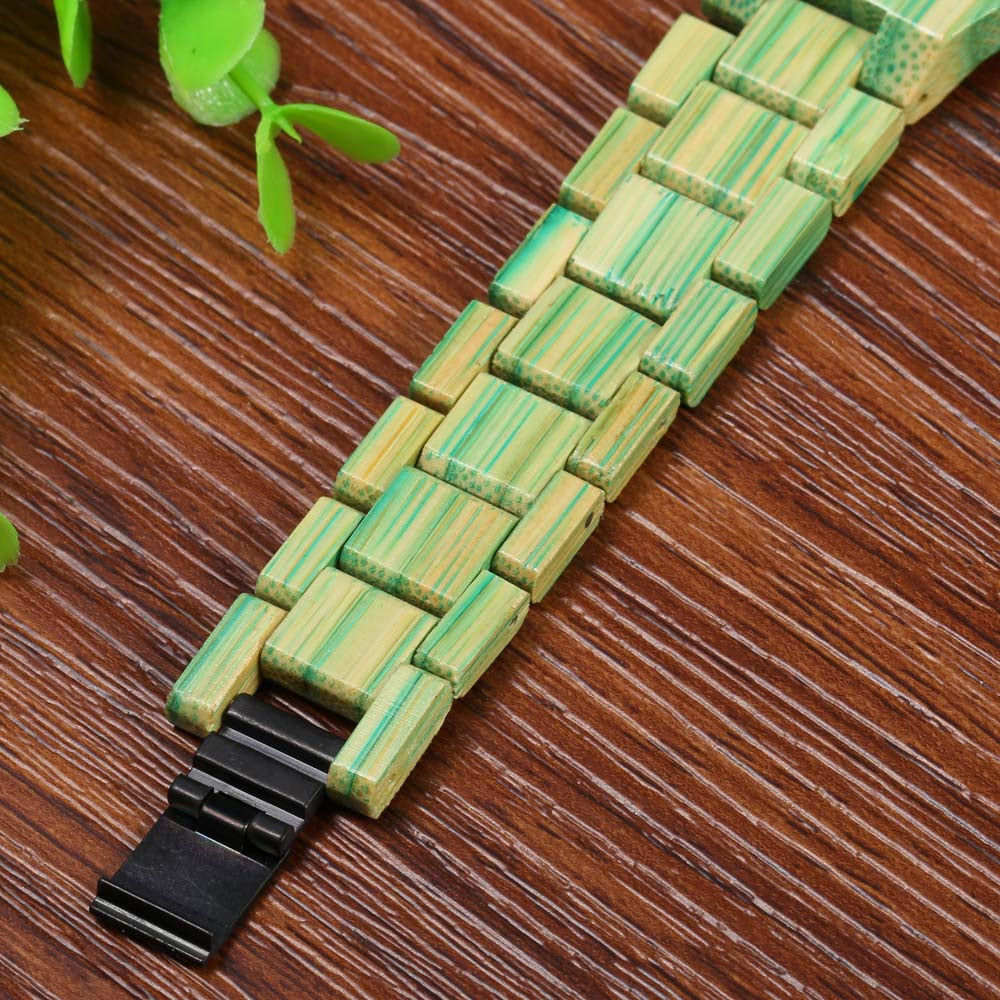 BEWELL Female Quartz Watch Colorful Bamboo Made