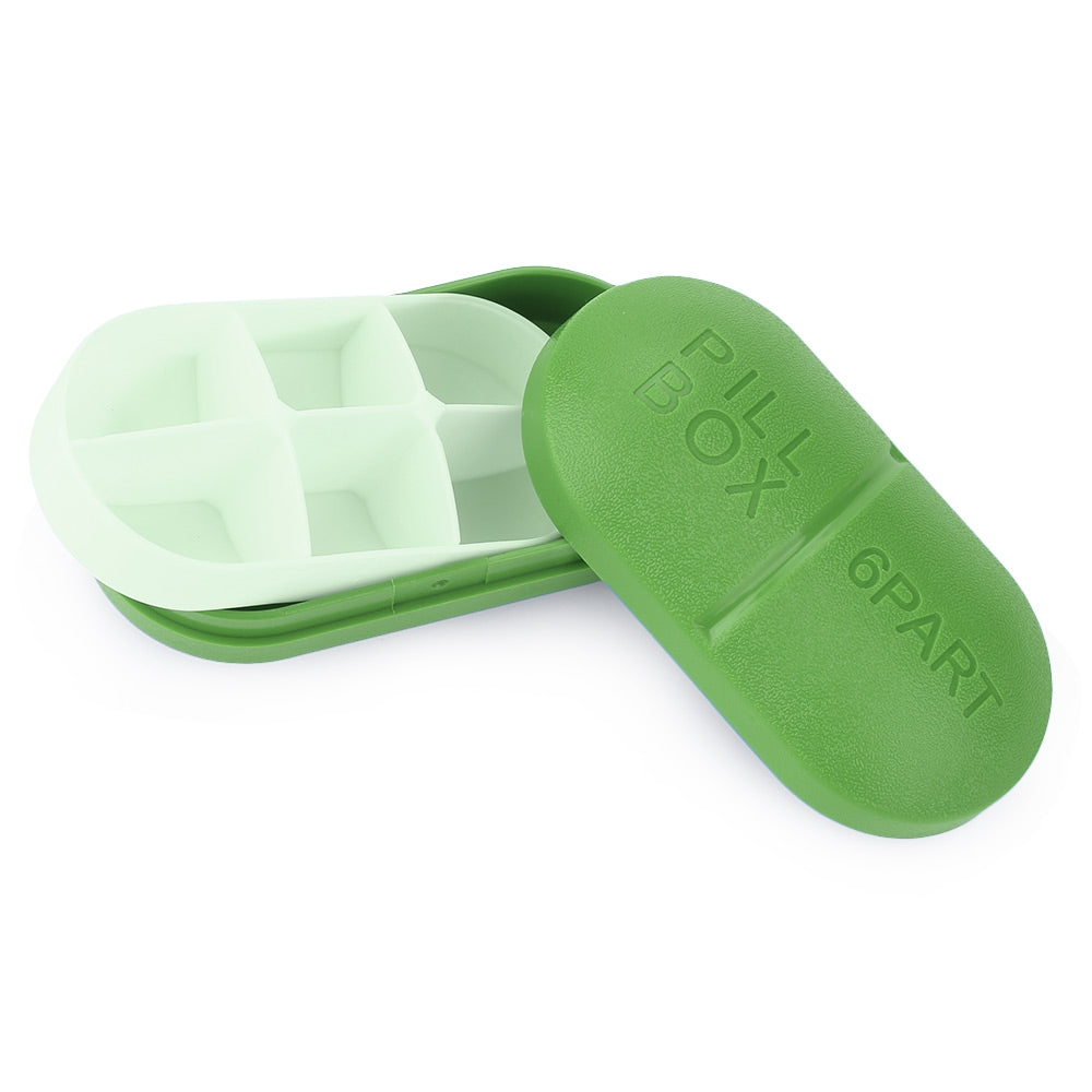 Cute Mini 6 Slots Portable Medical Pill Case Moisture-proof Drug Medicine Box Organizer