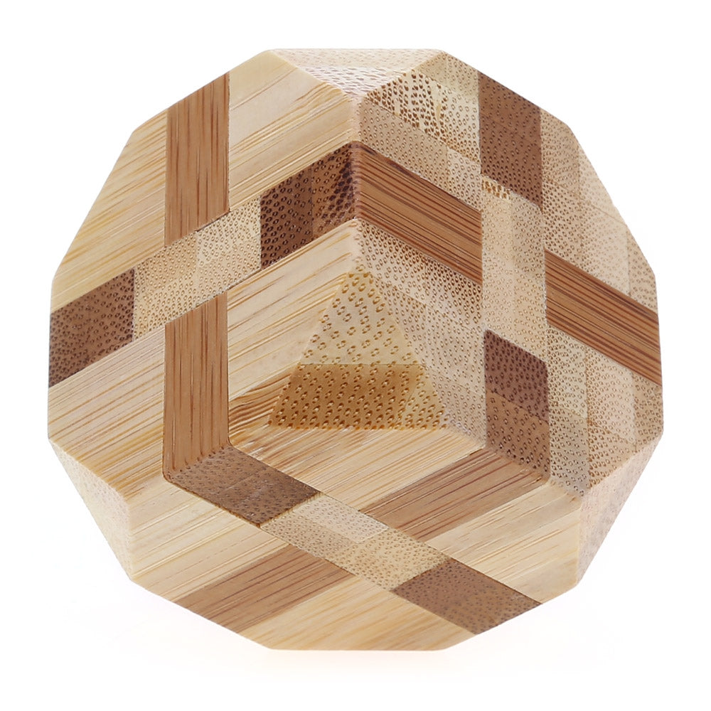 3D Interlocking Tetrakaidecahedron Wooden Burr Puzzle Kong Ming IQ Brain Teaser Intelligent Toy