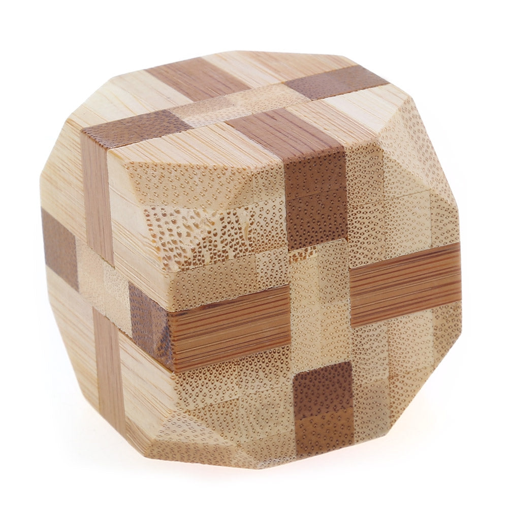 3D Interlocking Tetrakaidecahedron Wooden Burr Puzzle Kong Ming IQ Brain Teaser Intelligent Toy