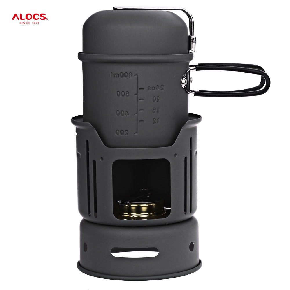 ALOCS CW - C01 Portable  1 - 2 Person 7pcs Camping Cook Set for Outdoor Hiking Picnic