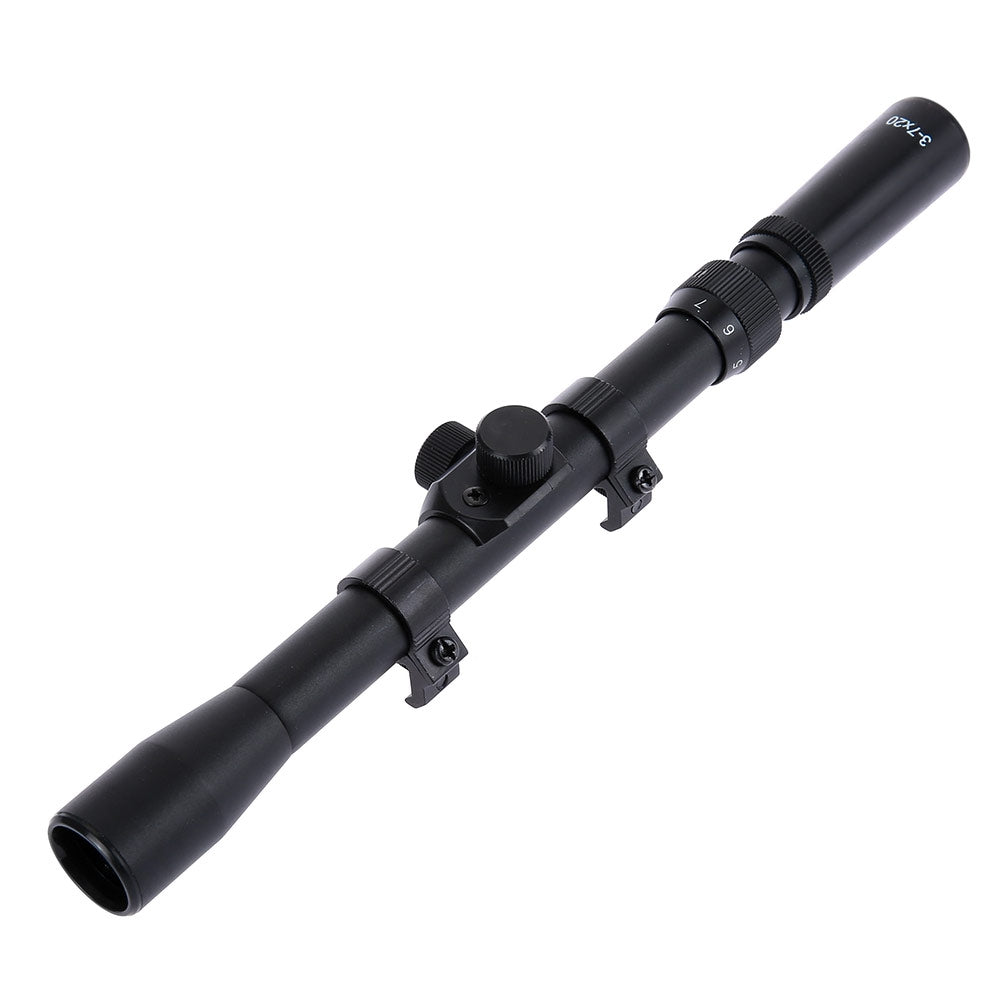3 - 7 x 20 Outdoor Hunting Telescopic Sniper Scope Sight Riflescope with 11MM Rail Mount