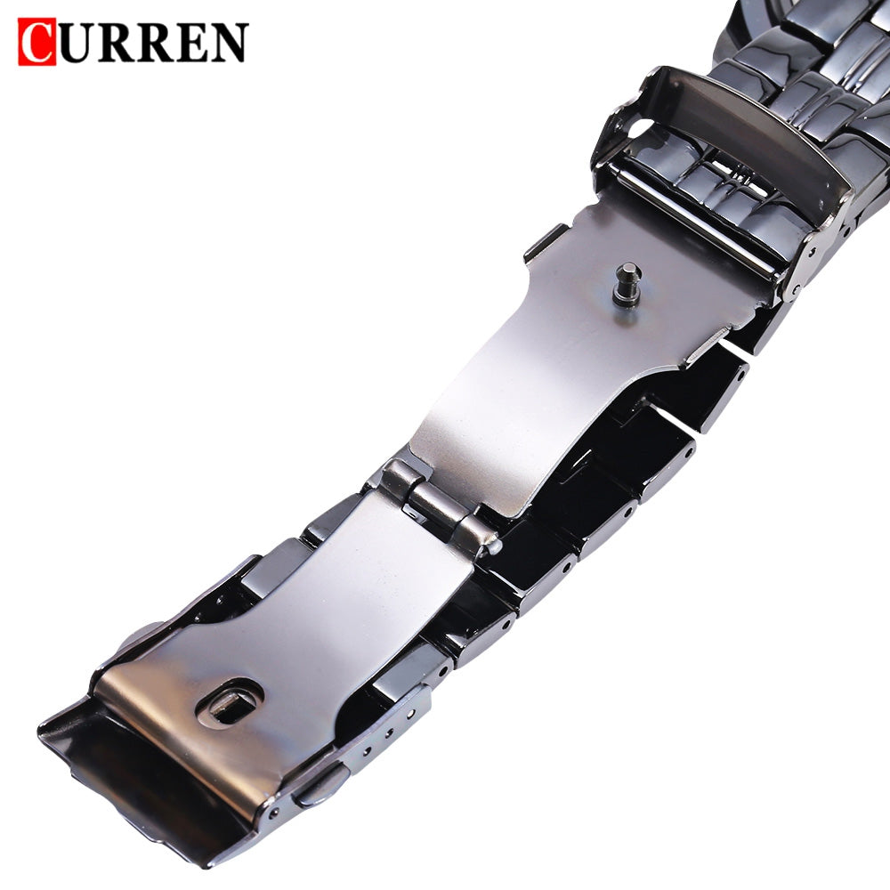 CURREN 8083 Male Quartz Watch Water Resistance Luminous Pointer Stainless Steel Band Wristwatch