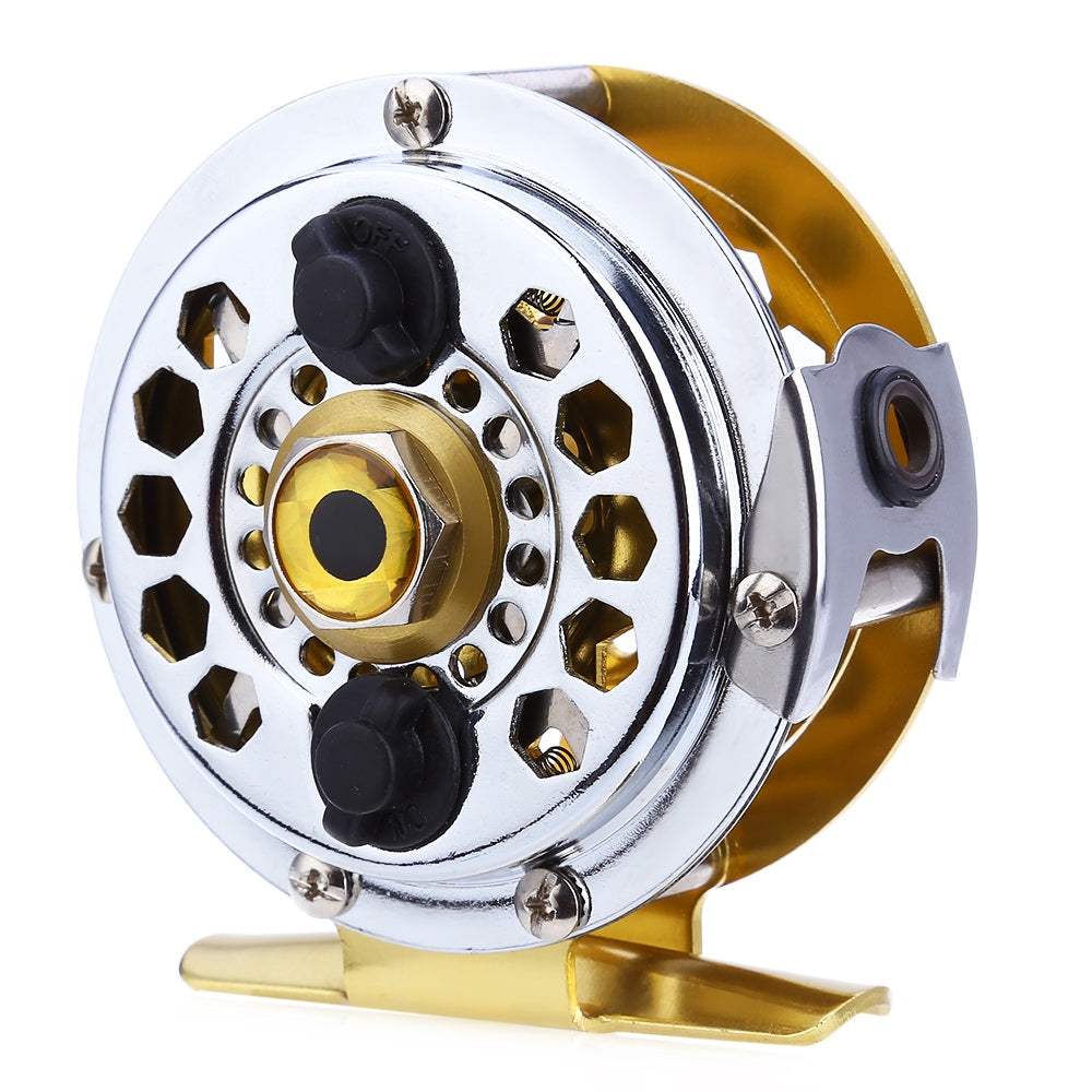 BF600 Metal Fly Reel Fishing Tackle Gold Disk Drag Ocean Lake Stream Pool Accessory