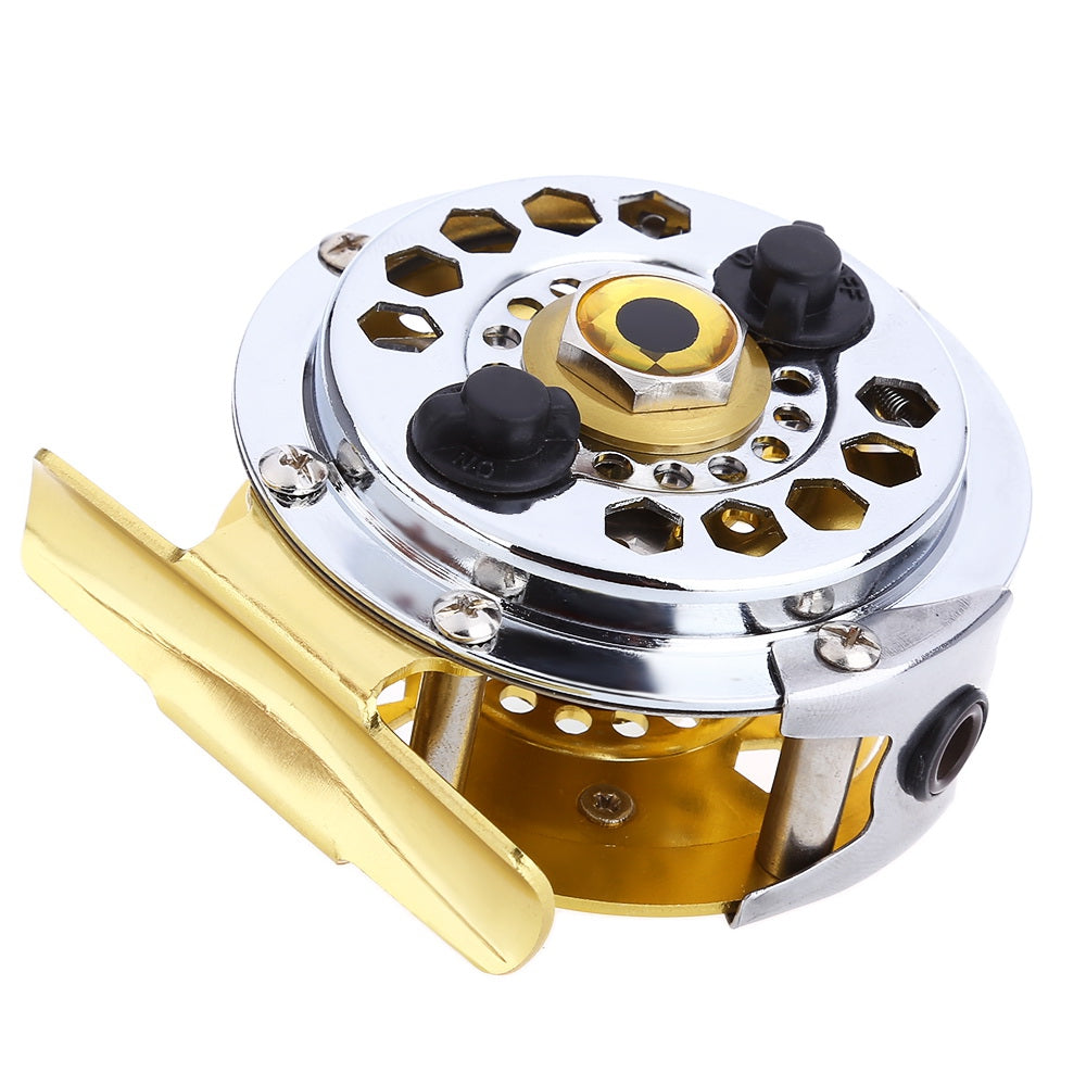 BF600 Metal Fly Reel Fishing Tackle Gold Disk Drag Ocean Lake Stream Pool Accessory