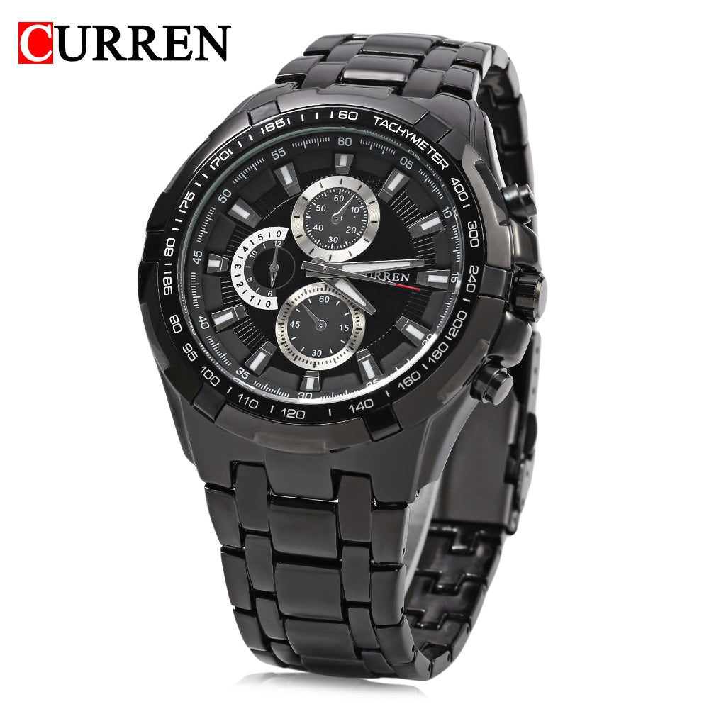 CURREN 8023 Men Quartz Watch Luminous Pointer Water Resistance Stainless Steel Strap Military Wr...