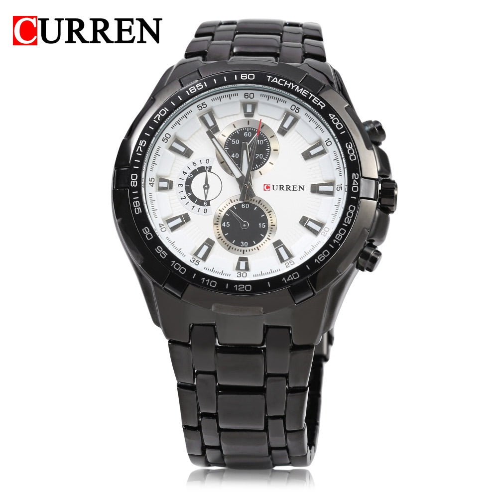 CURREN 8023 Men Quartz Watch Luminous Pointer Water Resistance Stainless Steel Strap Military Wr...