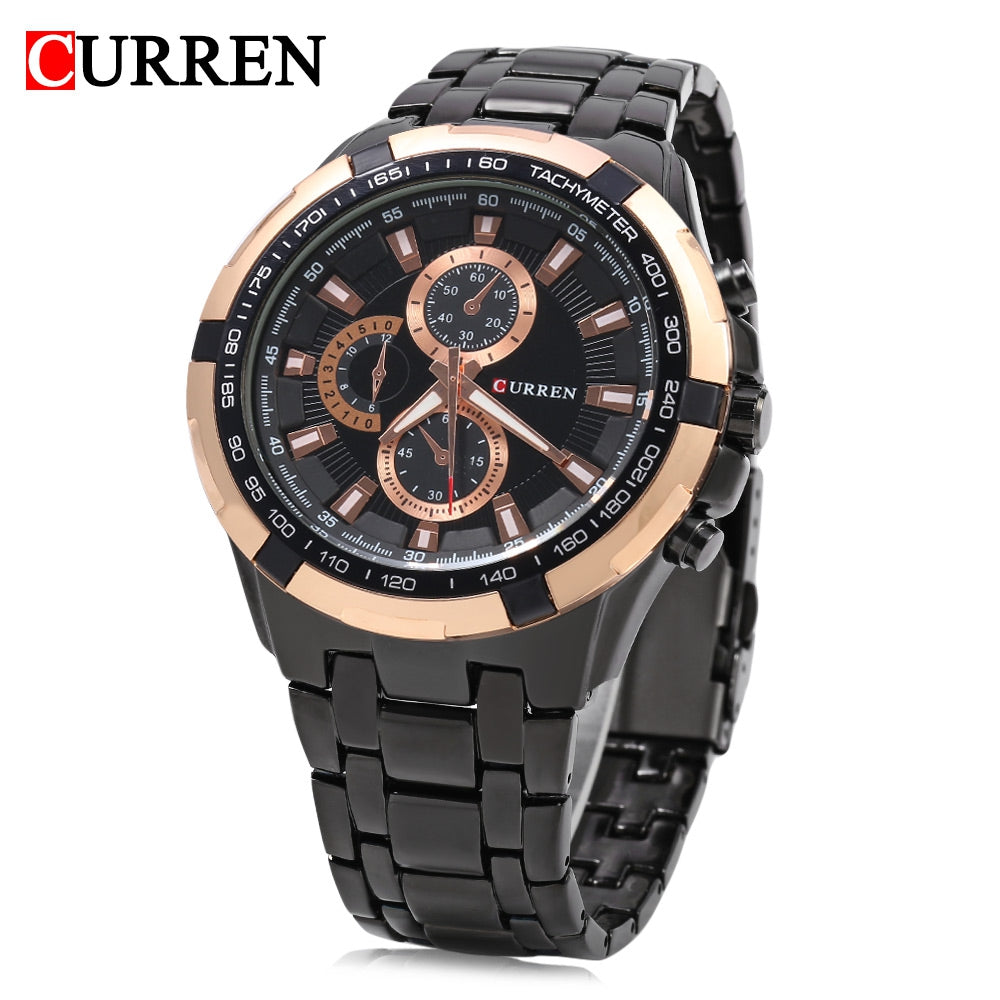 CURREN 8023 Men Quartz Watch Luminous Pointer Water Resistance Stainless Steel Strap Military Wr...