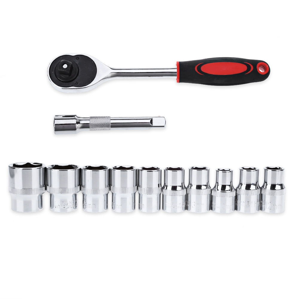1/4 inch Socket Set Ratchet Wrench Extension Rod Combo Tools Kit