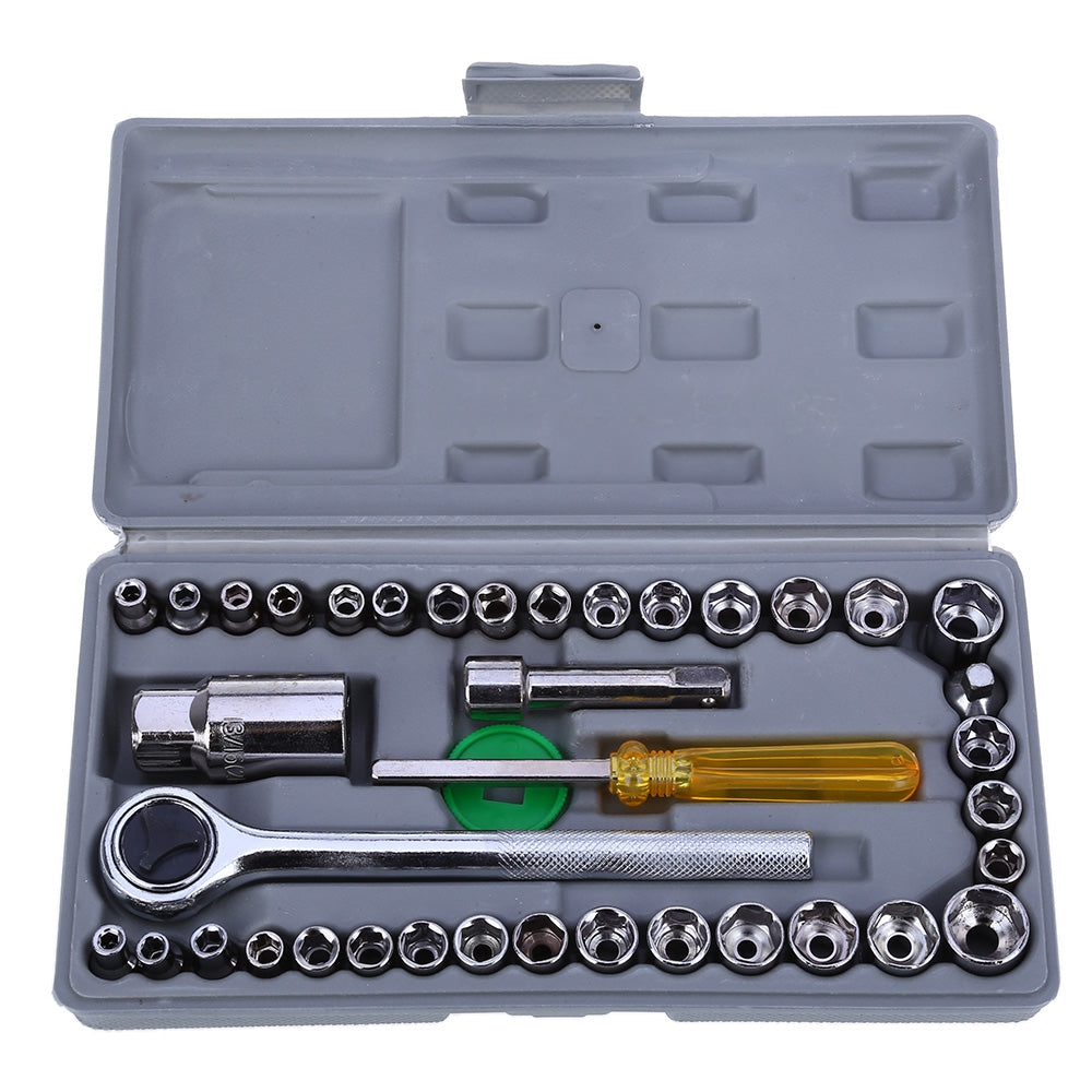 40pcs Automobile Motorcycle Repair Tool Case Precision Socket Wrench Sleeve Screwdriver Hardware...