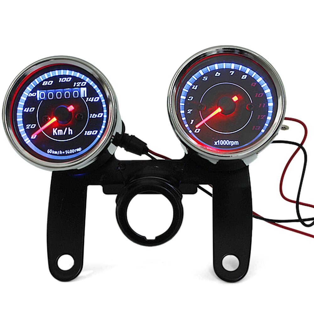 B714B716 Z Universal Odometer Speedometer Tachometer 13000Rpm Dual Color Backlights Gauge Meter ...