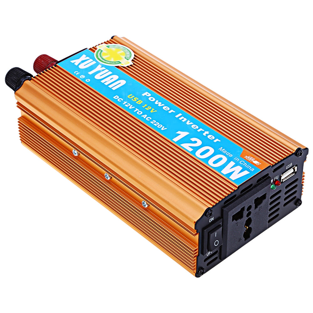 1200W DC 12V to AC 220V Car Power Inverter with USB Charging Port