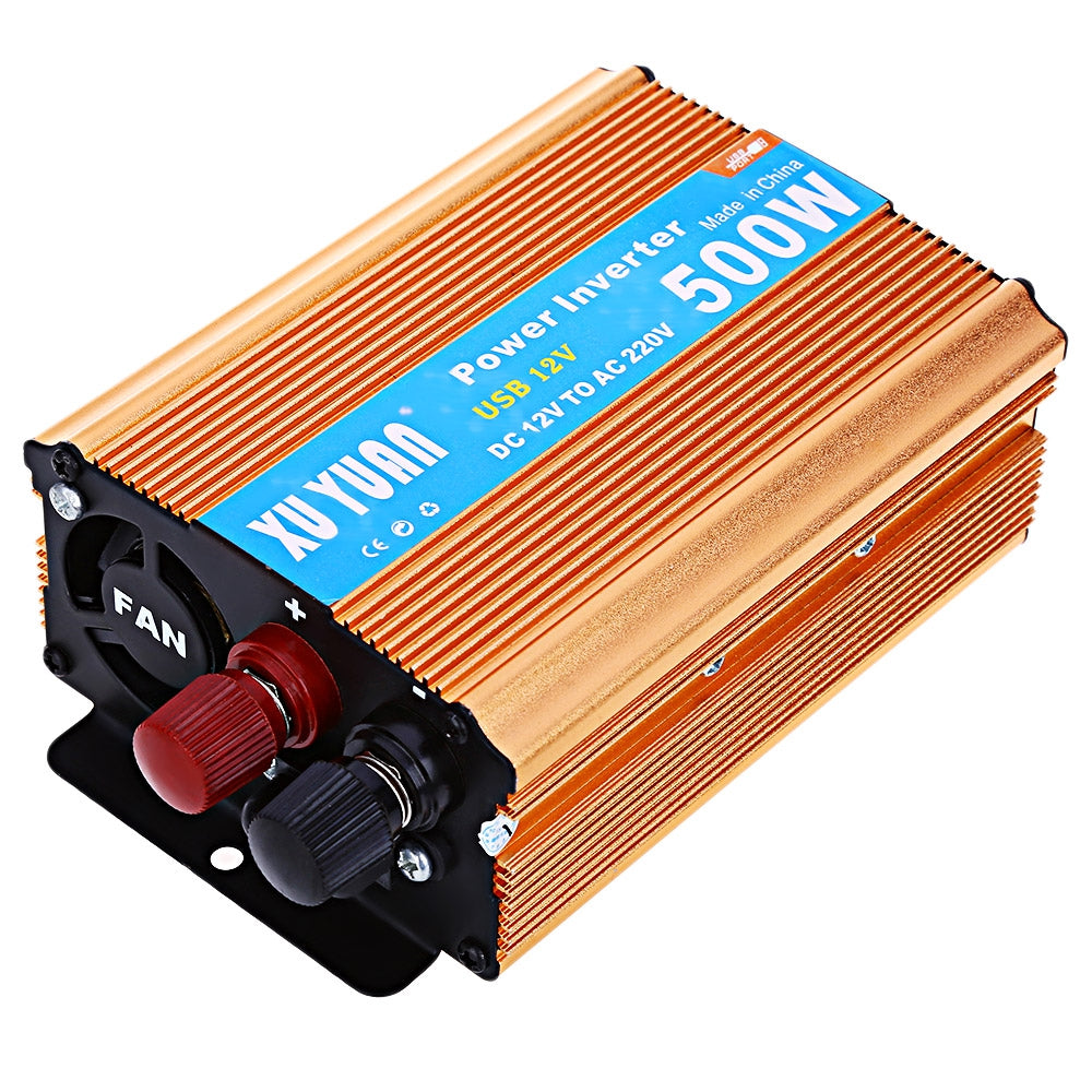 500W DC 12V to AC 220V Vehicle Power Inverter with USB Charging Port