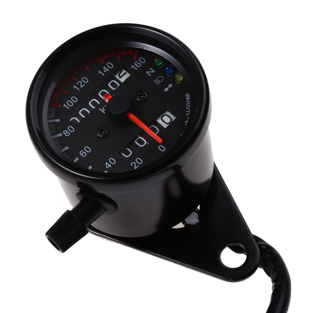 B728 Universal Dual Odometer Speedometer Gauge Speed Meter Night Light LED Backlight Motorcycle ...