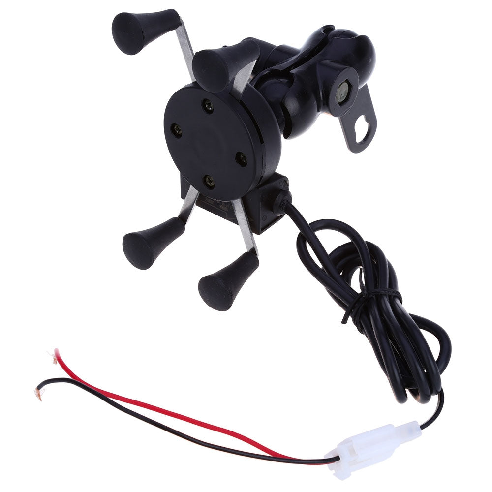 CS - 328 X Type Motorcycle Phone Holder USB Socket Power Outlet Charger