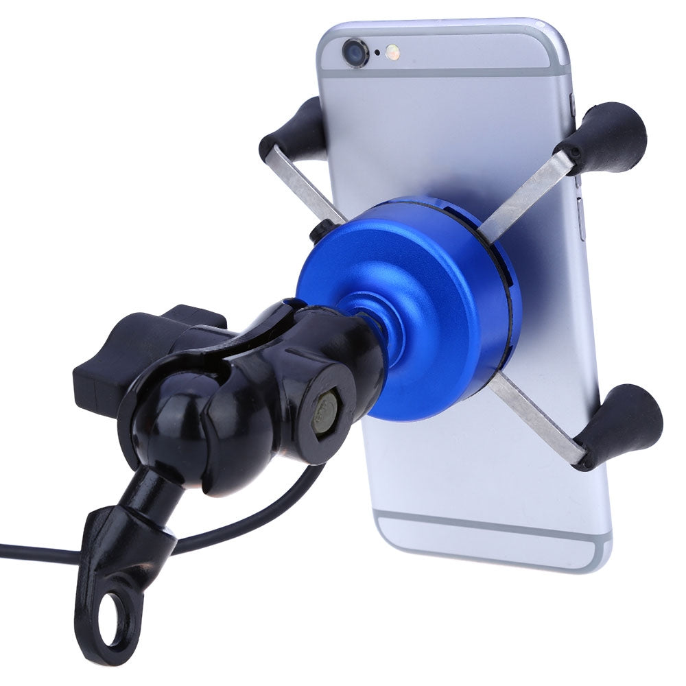 CS - 416 X Type Motorcycle Phone Holder USB Socket Power Outlet Charger