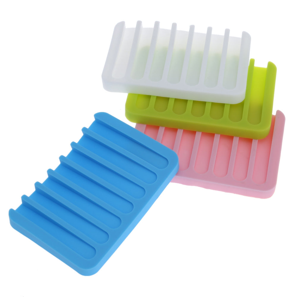 Colorful Silicone Soap Dish Soapbox Jewelry Stand Bathroom Tool Creative Gadget