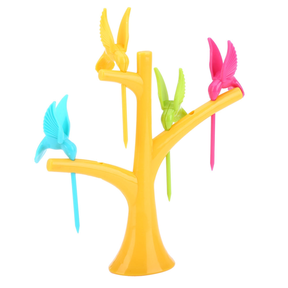 6PCS Hummingbird Fruit Forks for Cake Salad