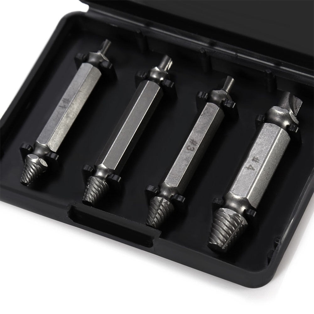 4PCS Double Side Damaged Screw Extractor S2 Alloy Steel Out Remover Bolt Stud Tool