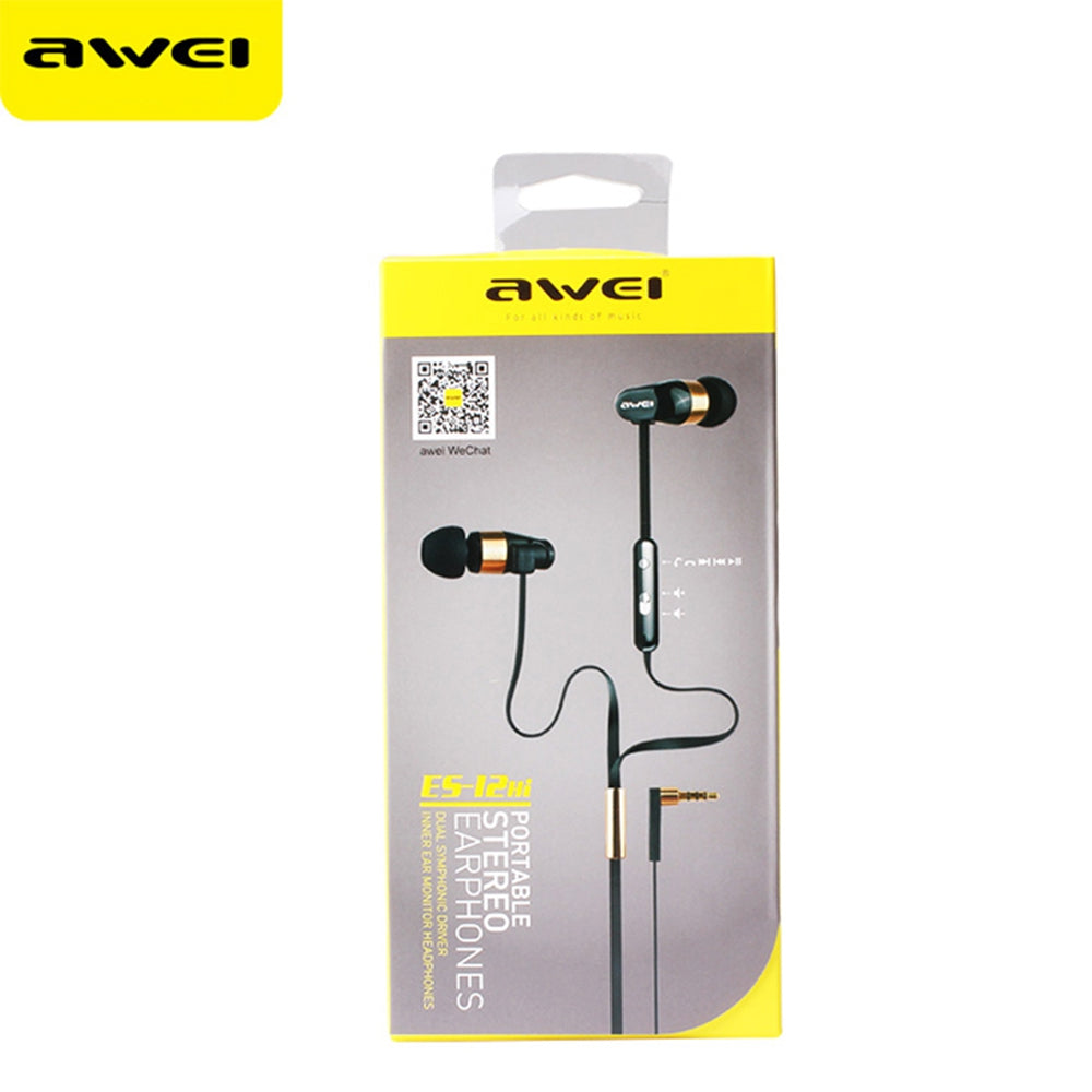 Awei ES - 12Hi In-ear Earphones Built-in Mic On-cord Control