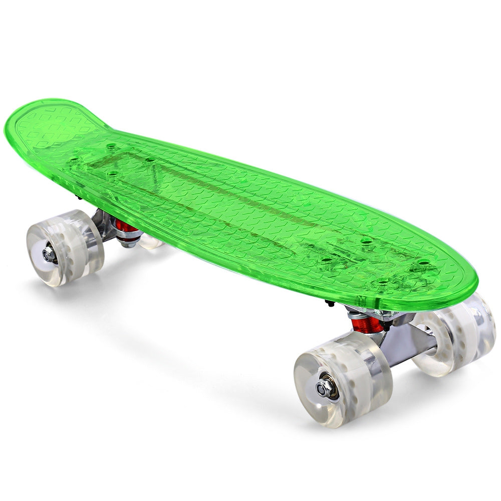 CL - 403 22 inch Transparent PC LED Retro Skateboard Longboard Mini Cruiser