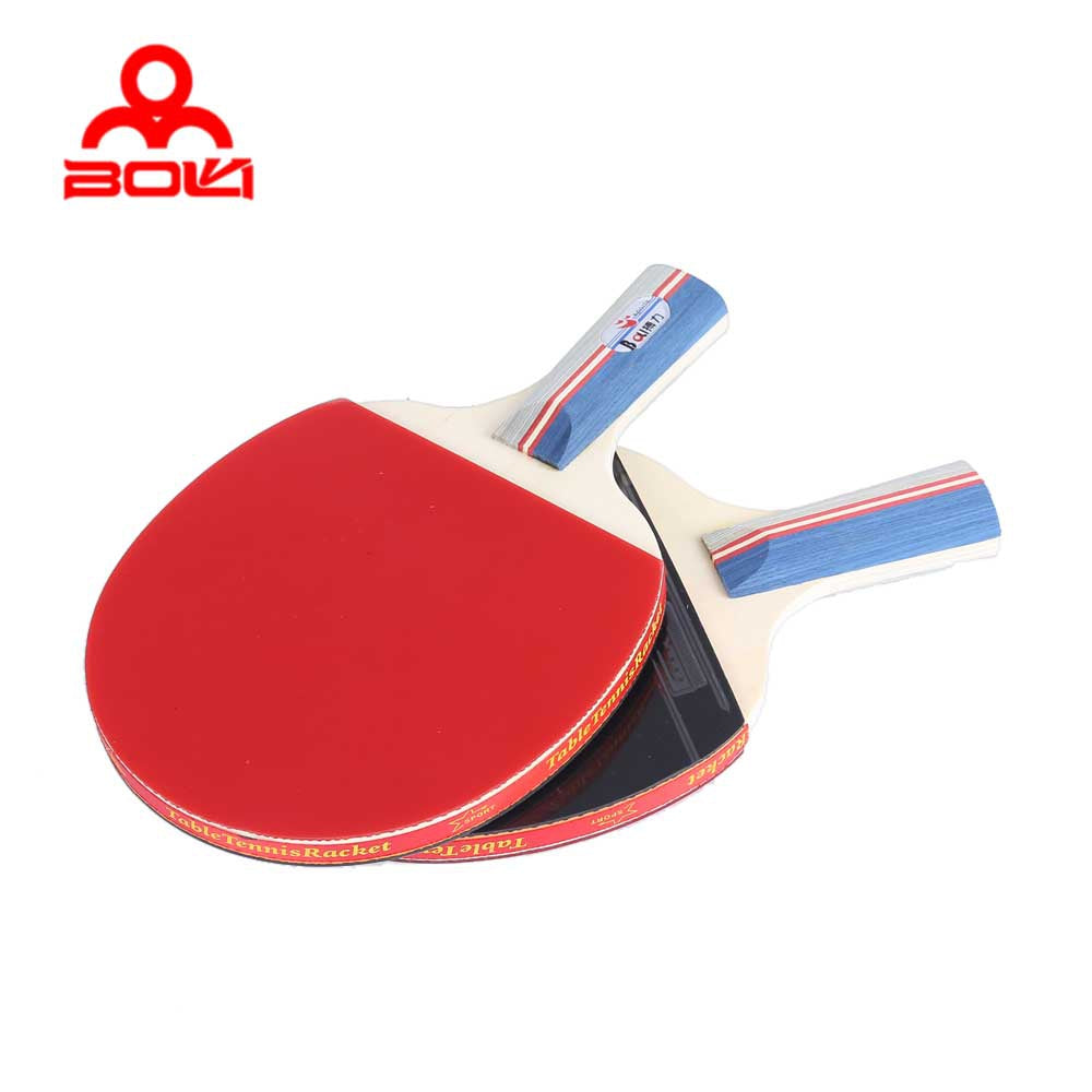 BOLI Table Tennis Ping Pong Racket Set Two Pimples-in Rubber Bats Three Balls