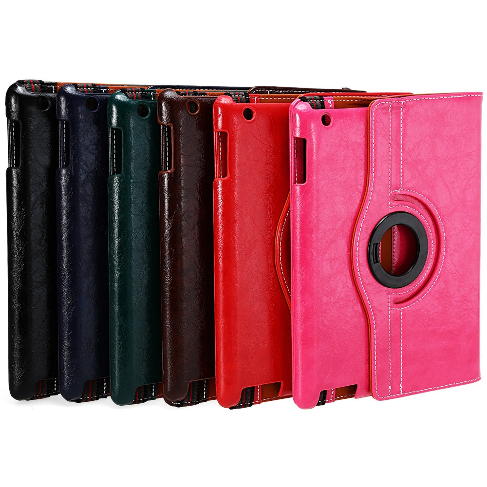 Crazy Horse Series 360 Degree Rotating Cover with Auto Sleep Wake Up Function for iPad 2 / 3 / 4