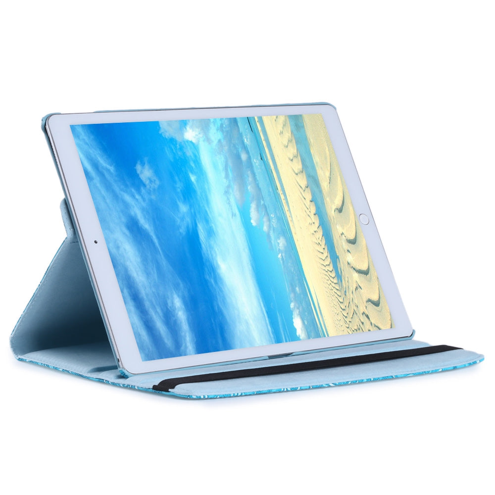 360 Degree Rotating Grape Grain Pattern PU Leather Stand Flip Folio Case for iPad Pro 12.9 Inch