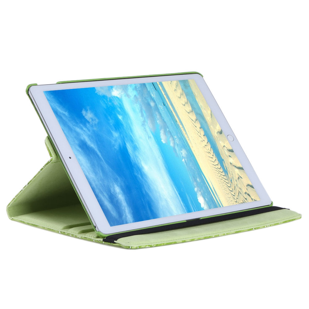360 Degree Rotating Grape Grain Pattern PU Leather Stand Flip Folio Case for iPad Pro 12.9 Inch