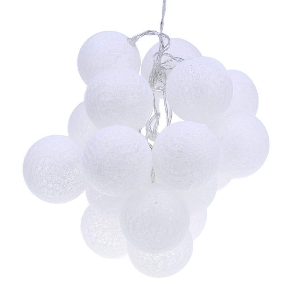 20PCS Creative Cotton LED Ball String Lights for Decoration