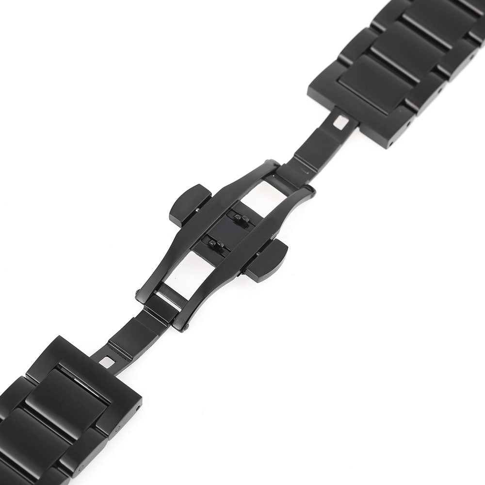 24MM Stainless Steel Glazed Watch Strap Butterfly Clasp Band